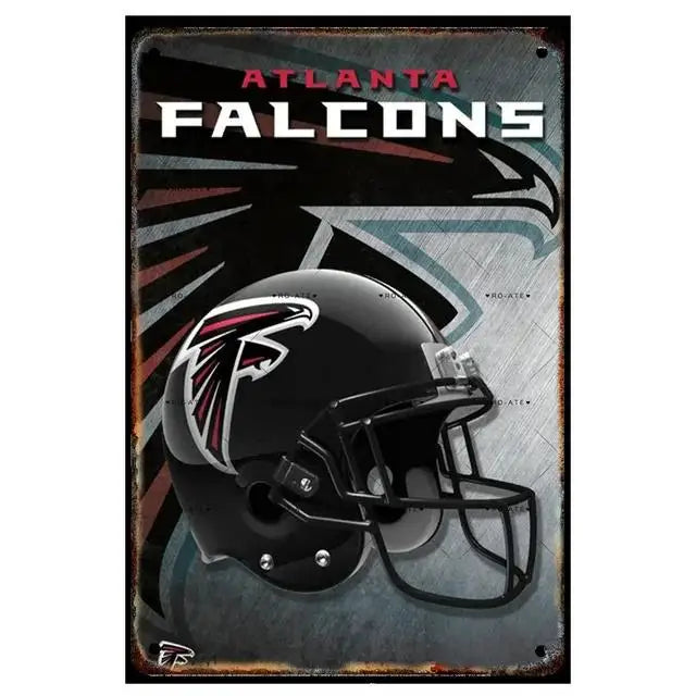 Vintage Football Helmet Metal Tin Sign