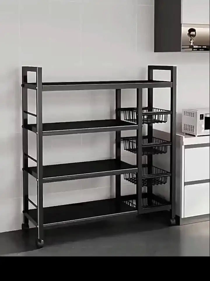 New Heavy-Duty 4-Tier Freestanding Shelf with 3 Baskets