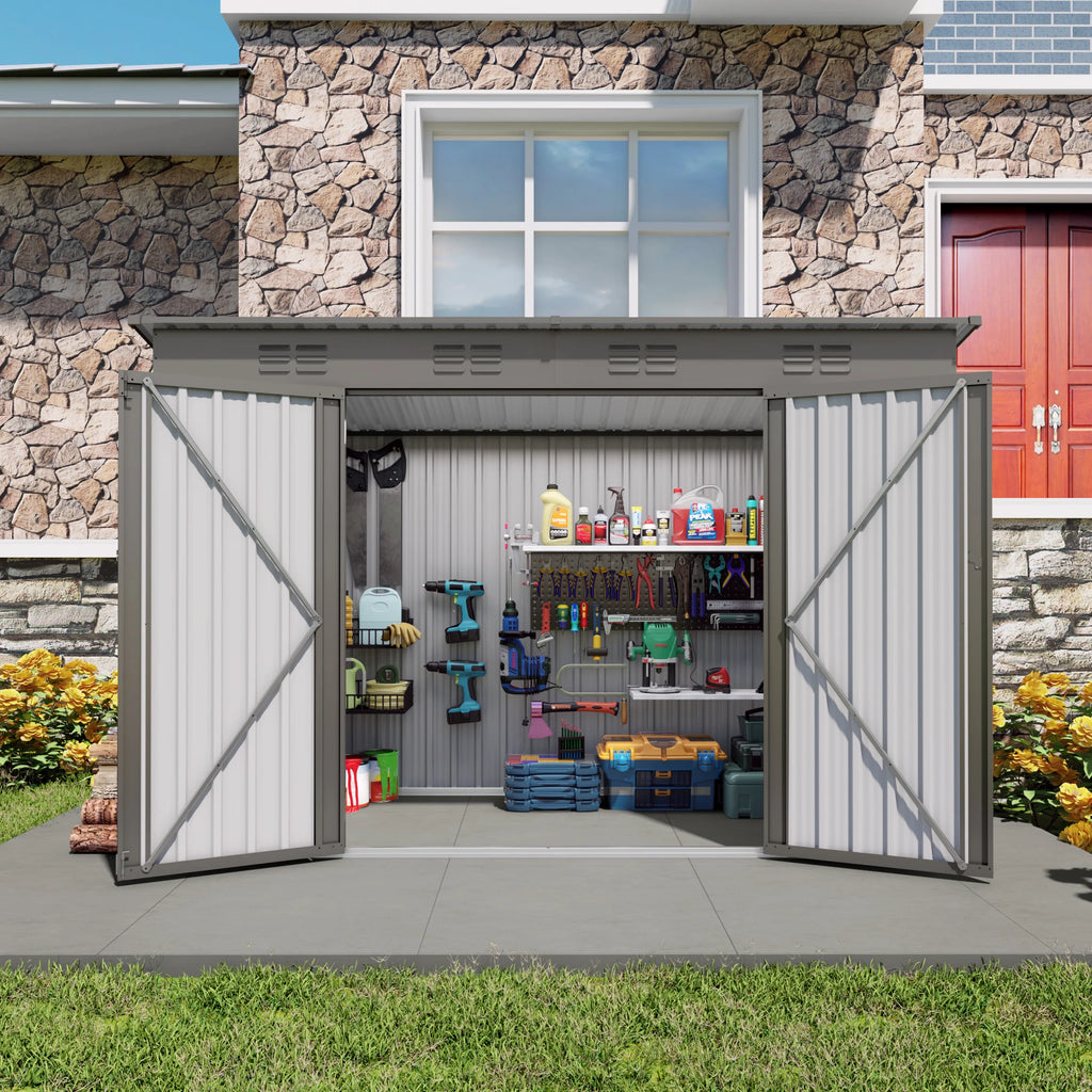 4 x 9 FT Outdoormetal garden Storage Shed