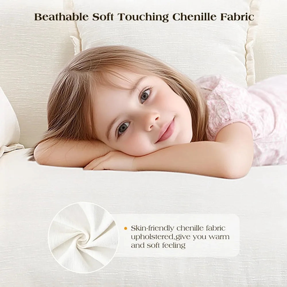 Chenille Fabric Sectional Sofa 2 Seater Deep Seat Loveseat