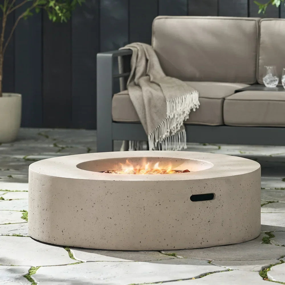 50000 BTU Round Outdoor Concrete Propane Fire Pit