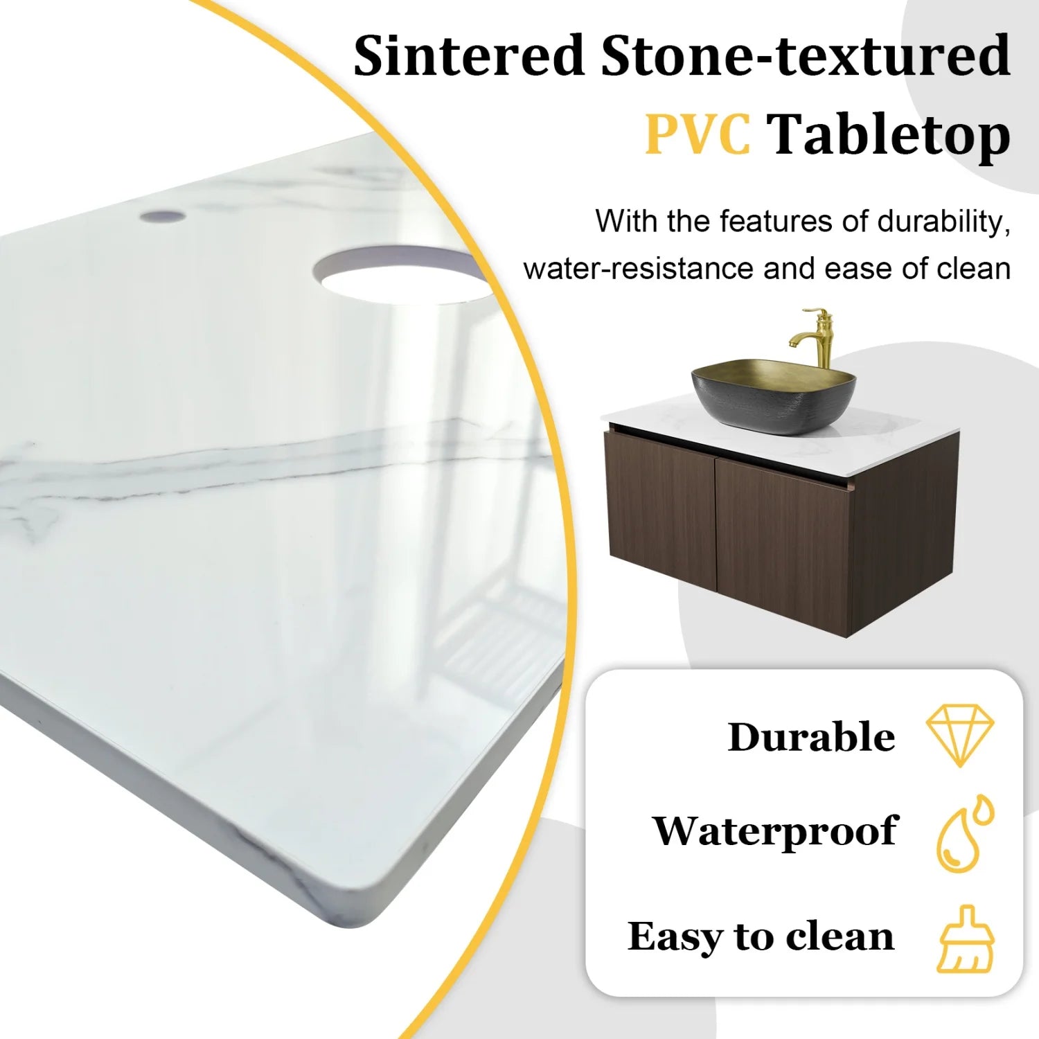 Floating Bathroom Vanity Sink Combo Wall Cabinet