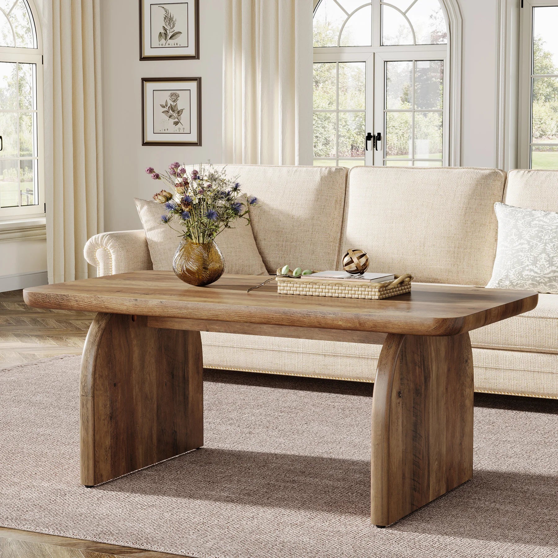 Farmhouse Rectangular Coffee Table,