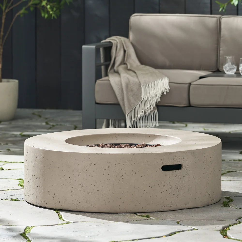 50000 BTU Round Outdoor Concrete Propane Fire Pit