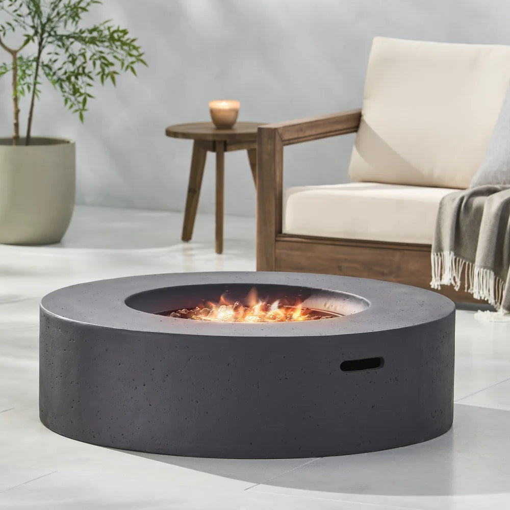 50000 BTU Round Outdoor Concrete Propane Fire Pit