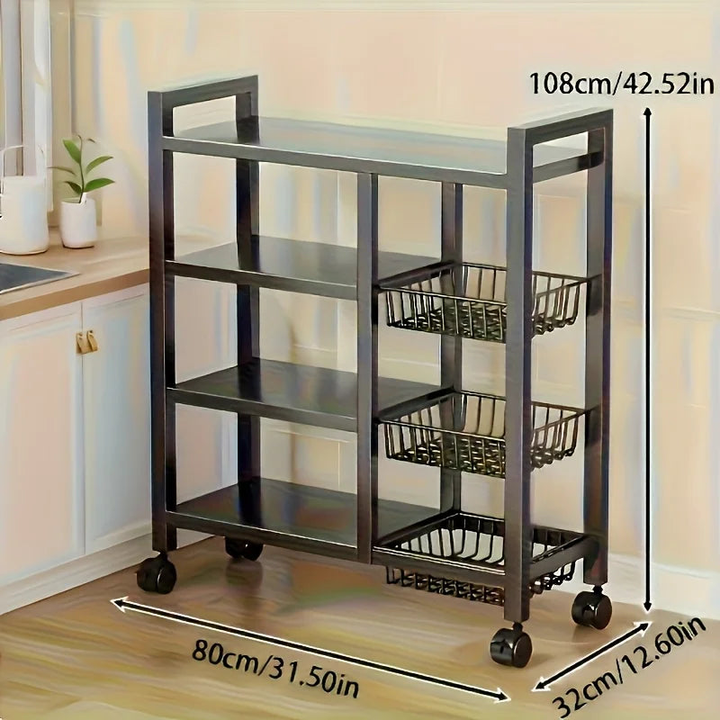 New Heavy-Duty 4-Tier Freestanding Shelf with 3 Baskets