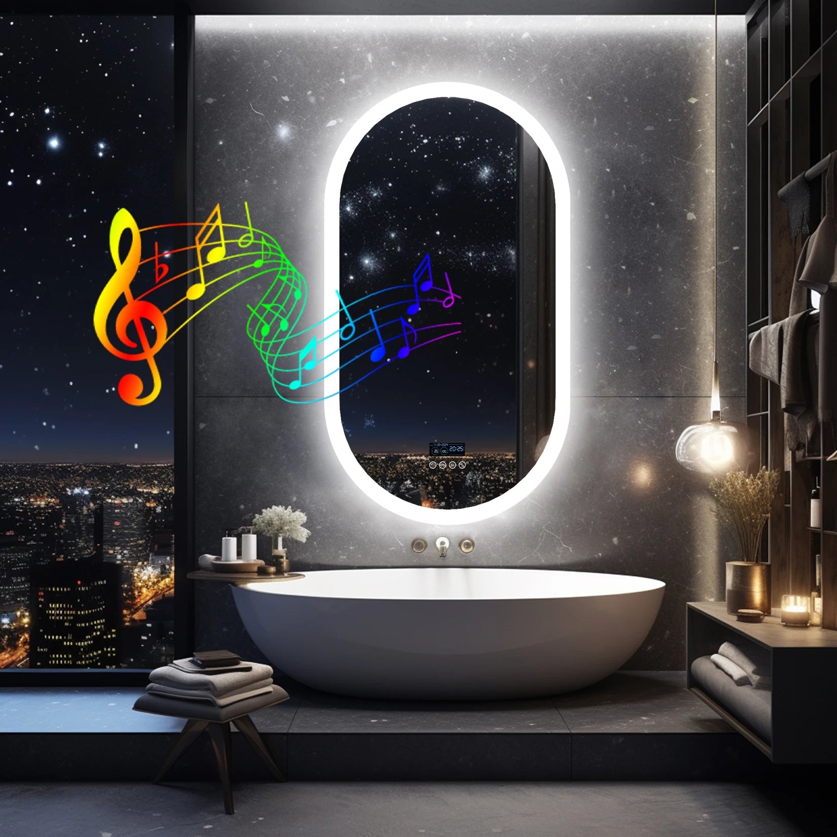 Lighted Bluetooth Bathroom Mirror Led Backlit