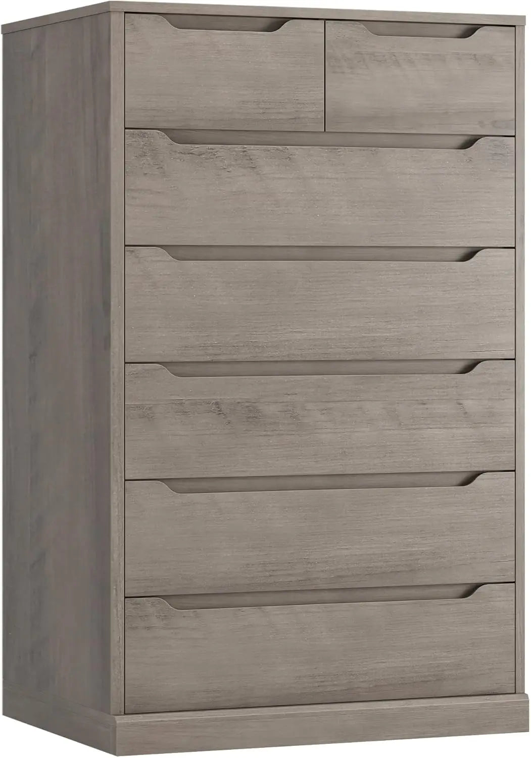 51" Tall 7 Drawers Dresser, Modern White Dresser,