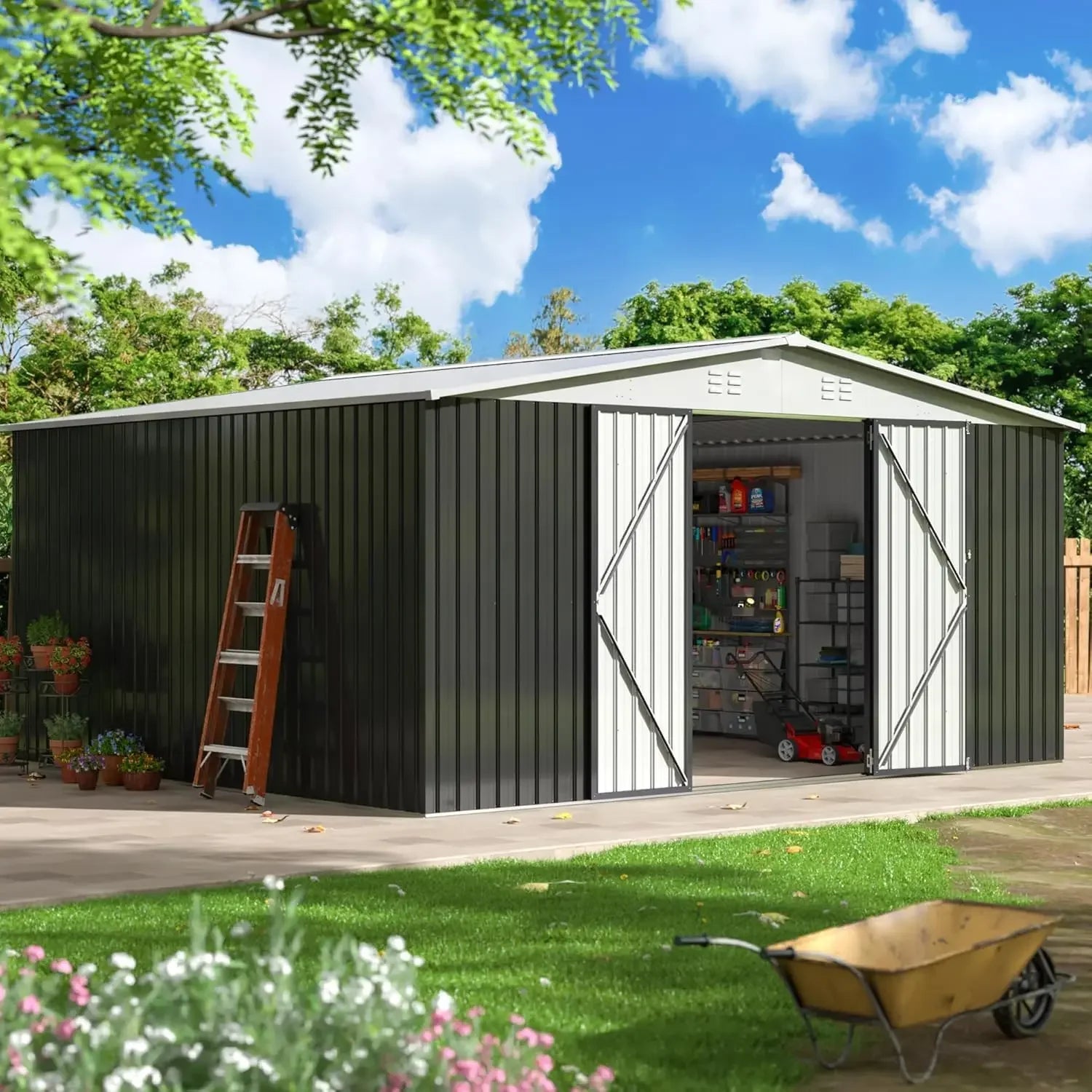 12x14 FT Outdoor Storage Shed, Garden Shed