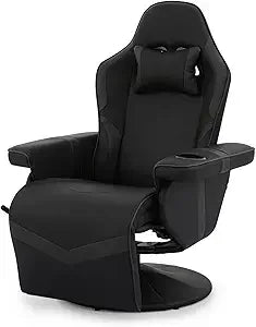 360° Swivel Gaming Recliner Chair, with Adjustable Backrest,