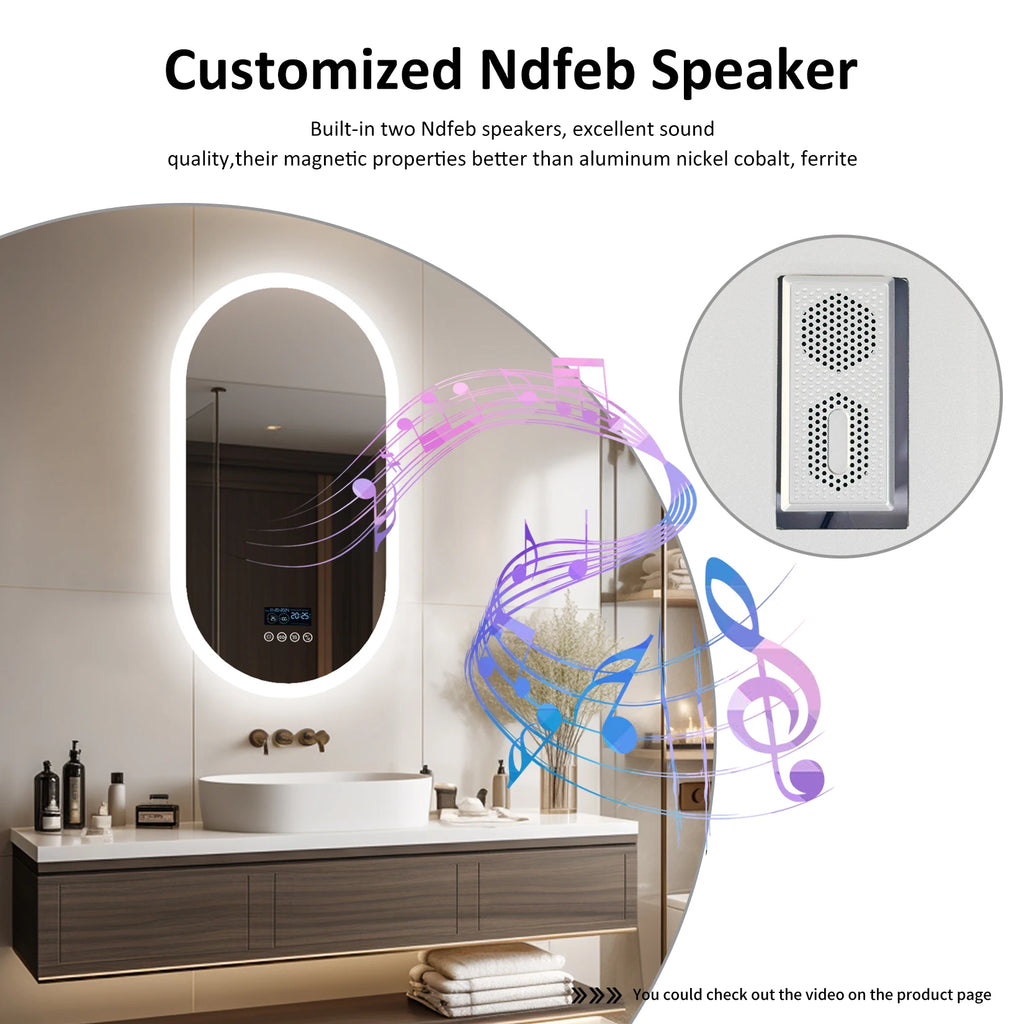 Lighted Bluetooth Bathroom Mirror Led Backlit