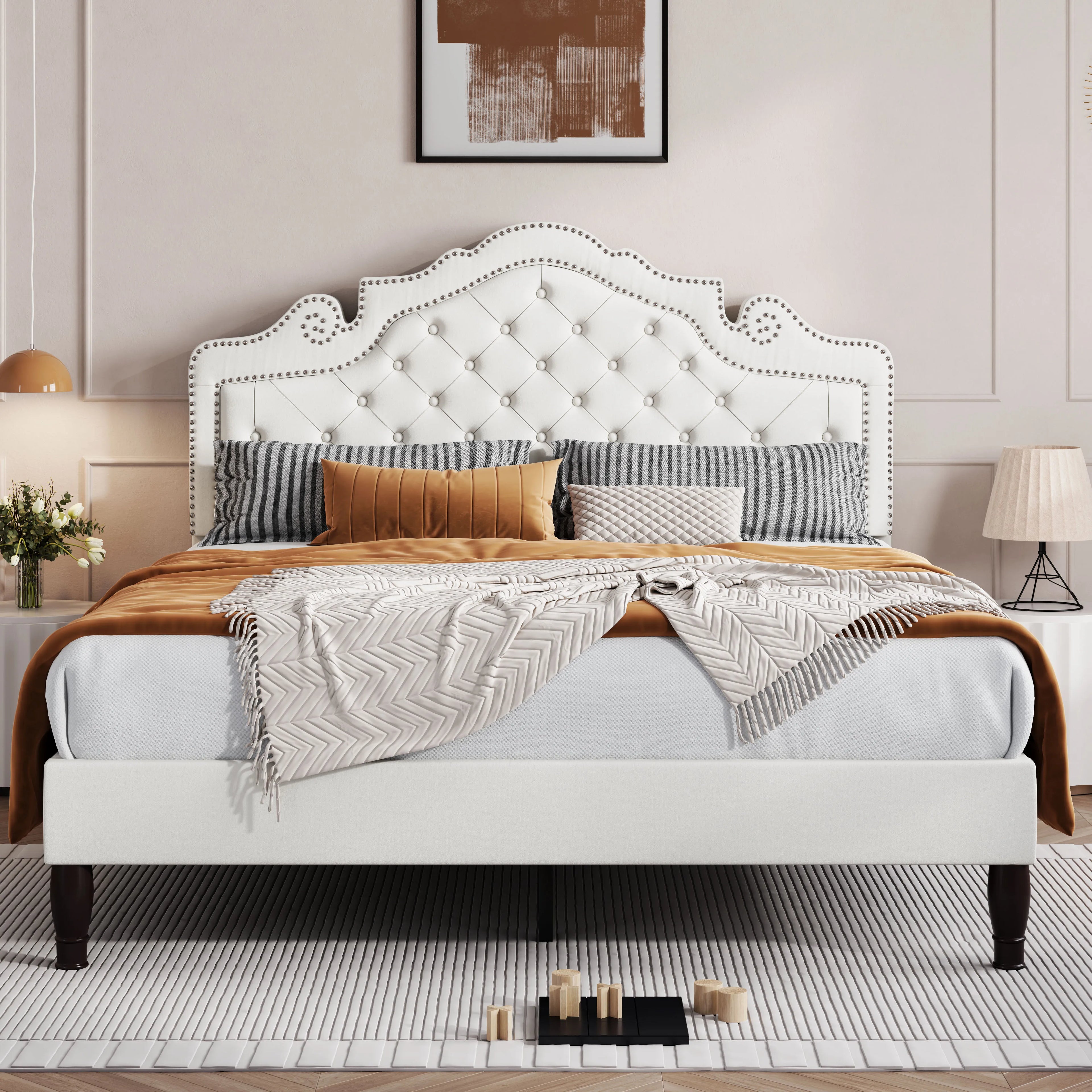 HOOMIC Bed Frame with Adjustable  Headboard