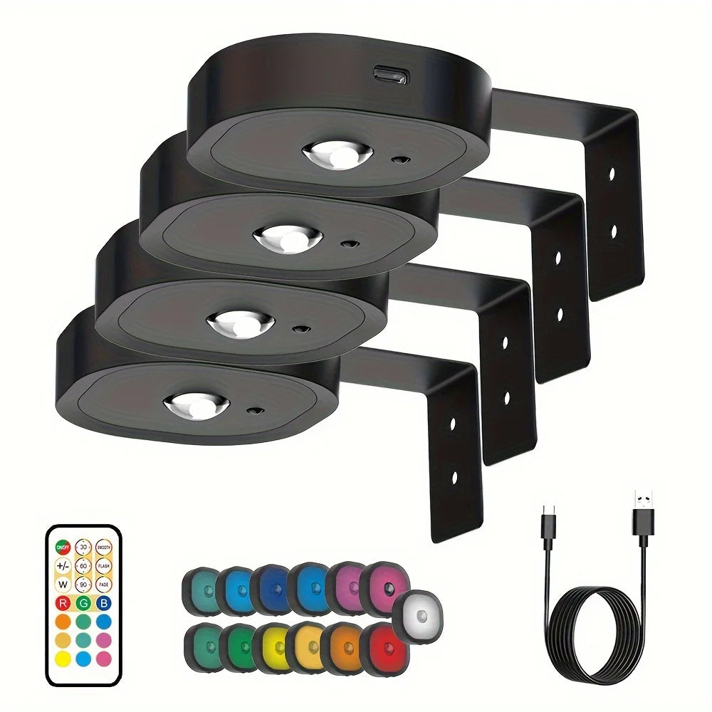 4PACK picture light set with remote control 13RGB colors