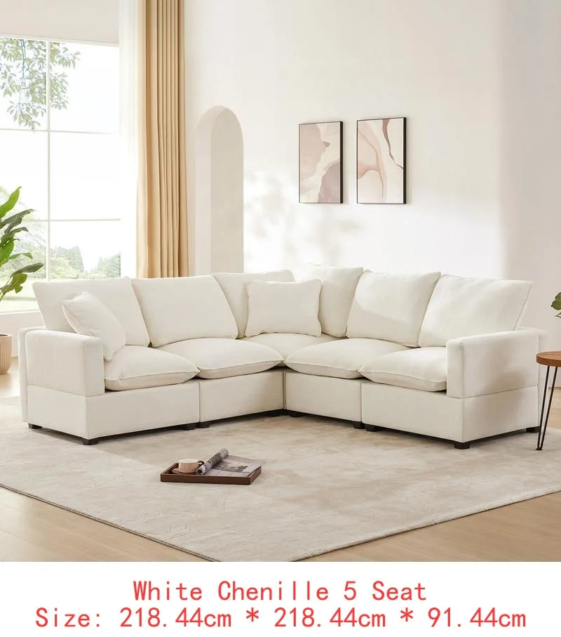 110in 7-Seat Modern U-Shape Modular Sofa Set,