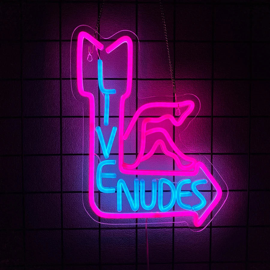 Live Nudes Neon Sign for Wall Décor,