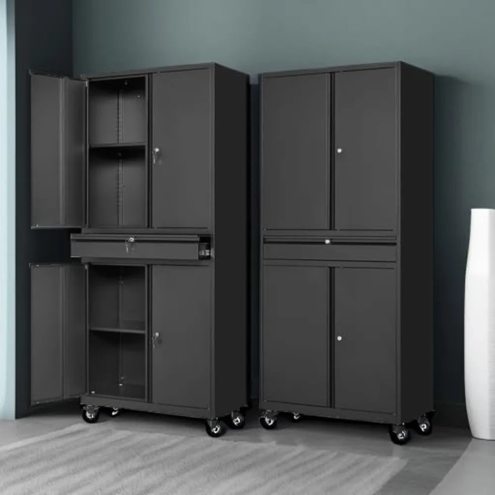 Metal Garage Storage Cabinet with Wheels