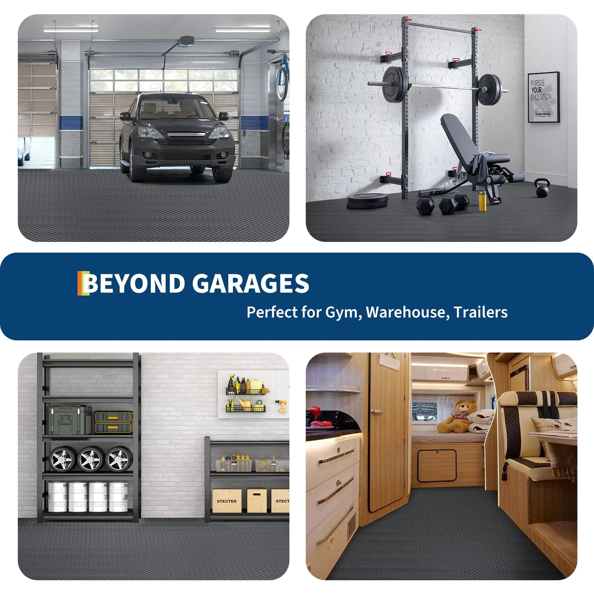 Garage Floor Mat, 2.8Mm Thickened Non-Slip