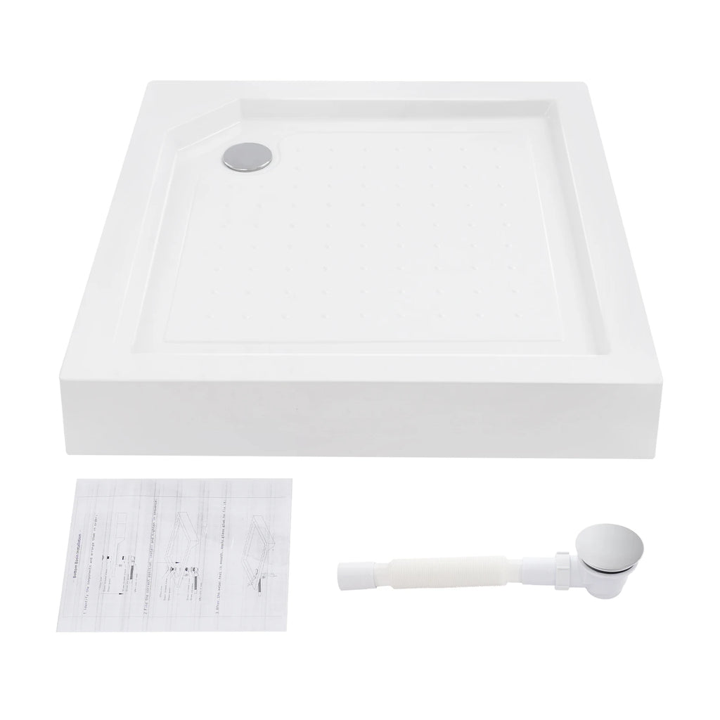 85*85*14cm Shower Base with Drain Hose 260kg/570lbs