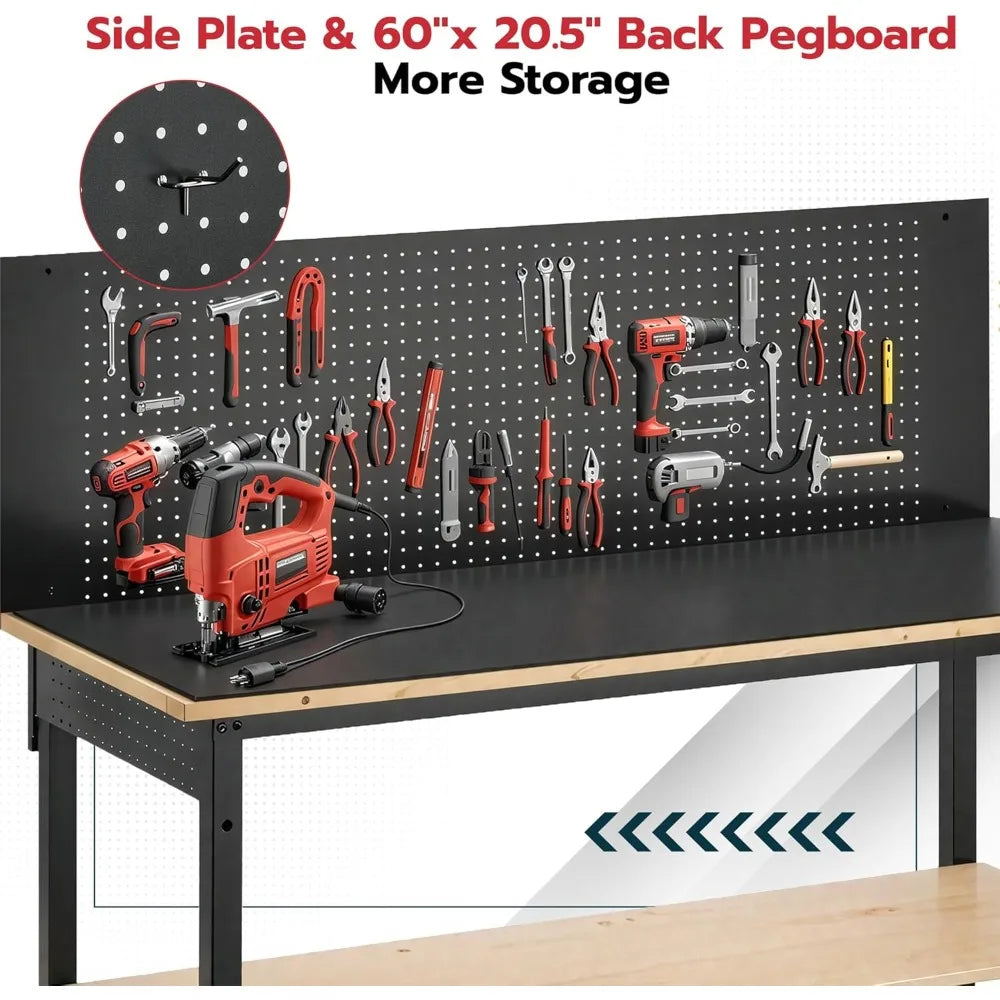 Adjustable Height Workbench, 3000 LBS Heavy Duty
