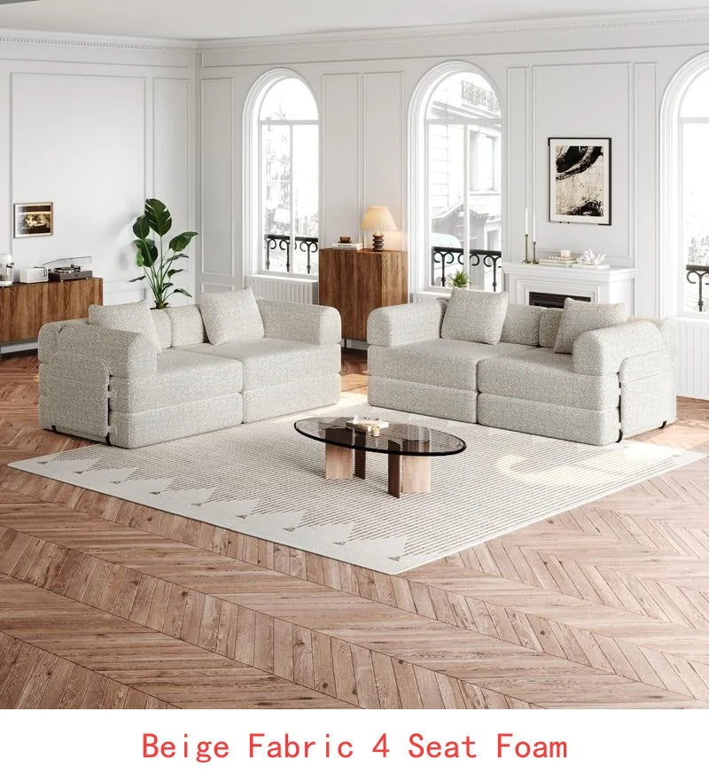 8-Seater Convertible Chenille Sofa Bed