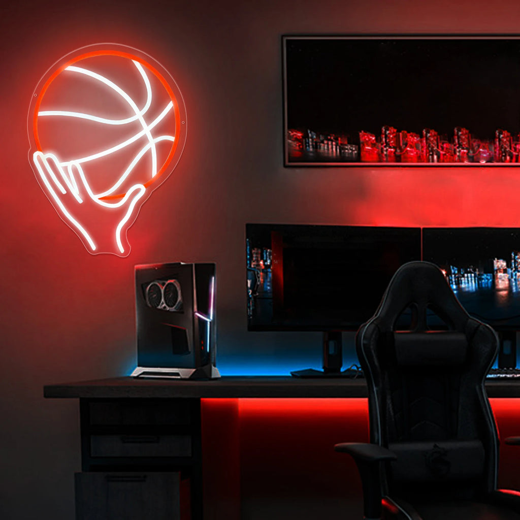 Basketball neon sign for wall decoration,