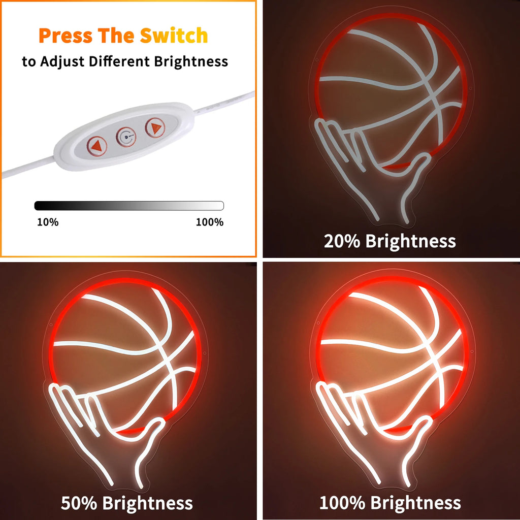 Basketball neon sign for wall decoration,