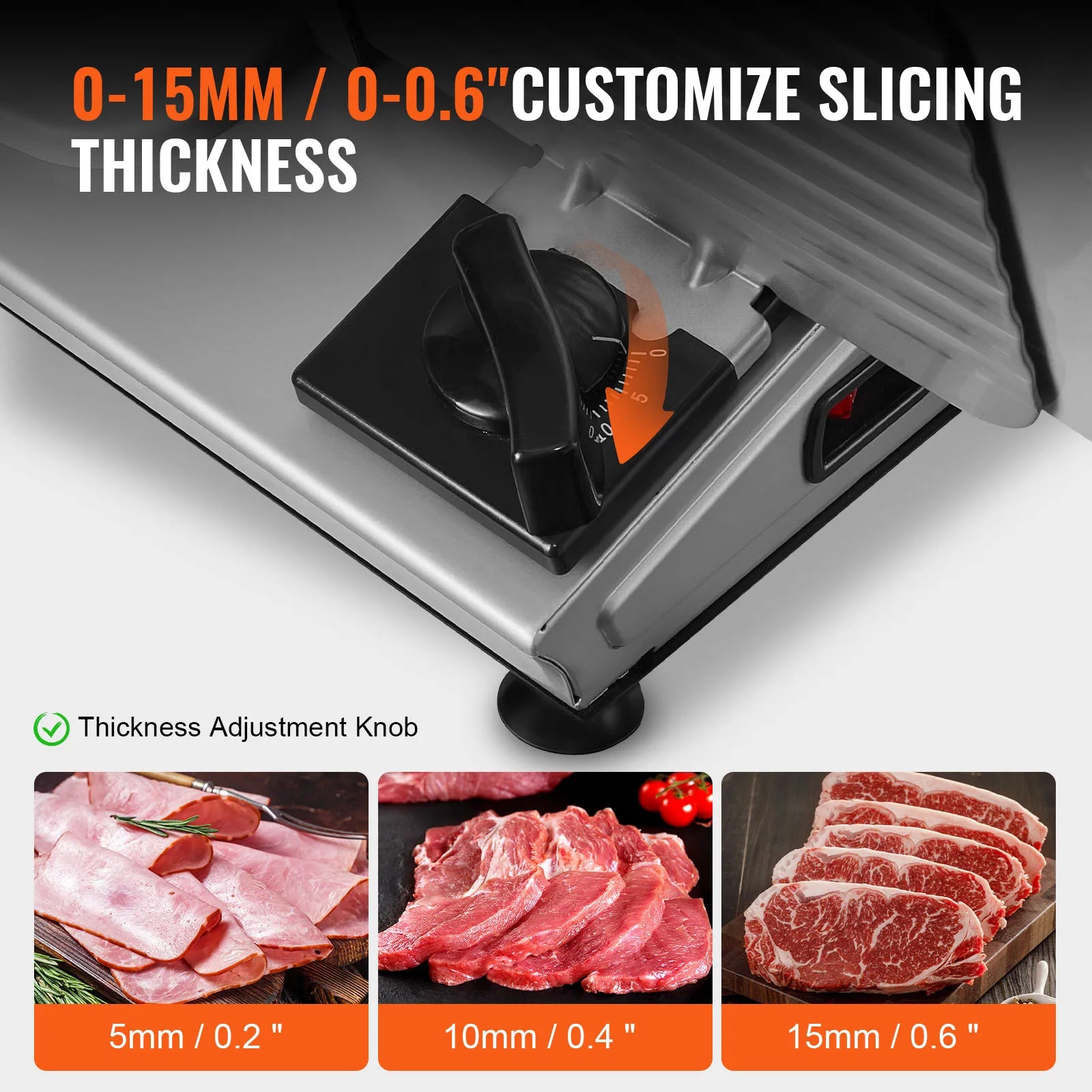 Electric Deli Food Slicer Adjustable Thickness