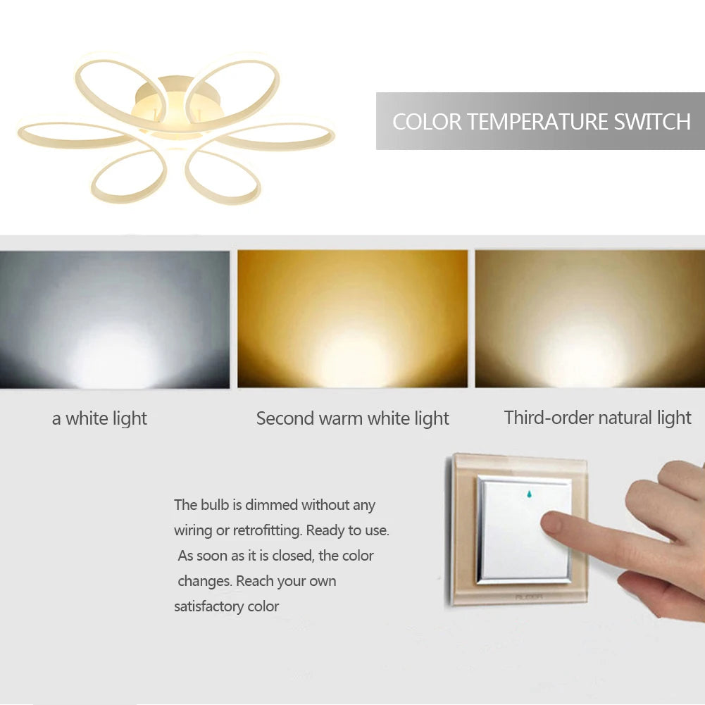 Flush Mount Lamp 12W LED  Ceiling Lamp Three Colors