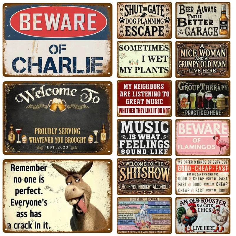 Vintage Metal Plate Tin Sign Plates