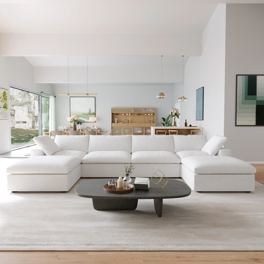 Convertible Cloud Couch 6-Seats U-Shaped Couches