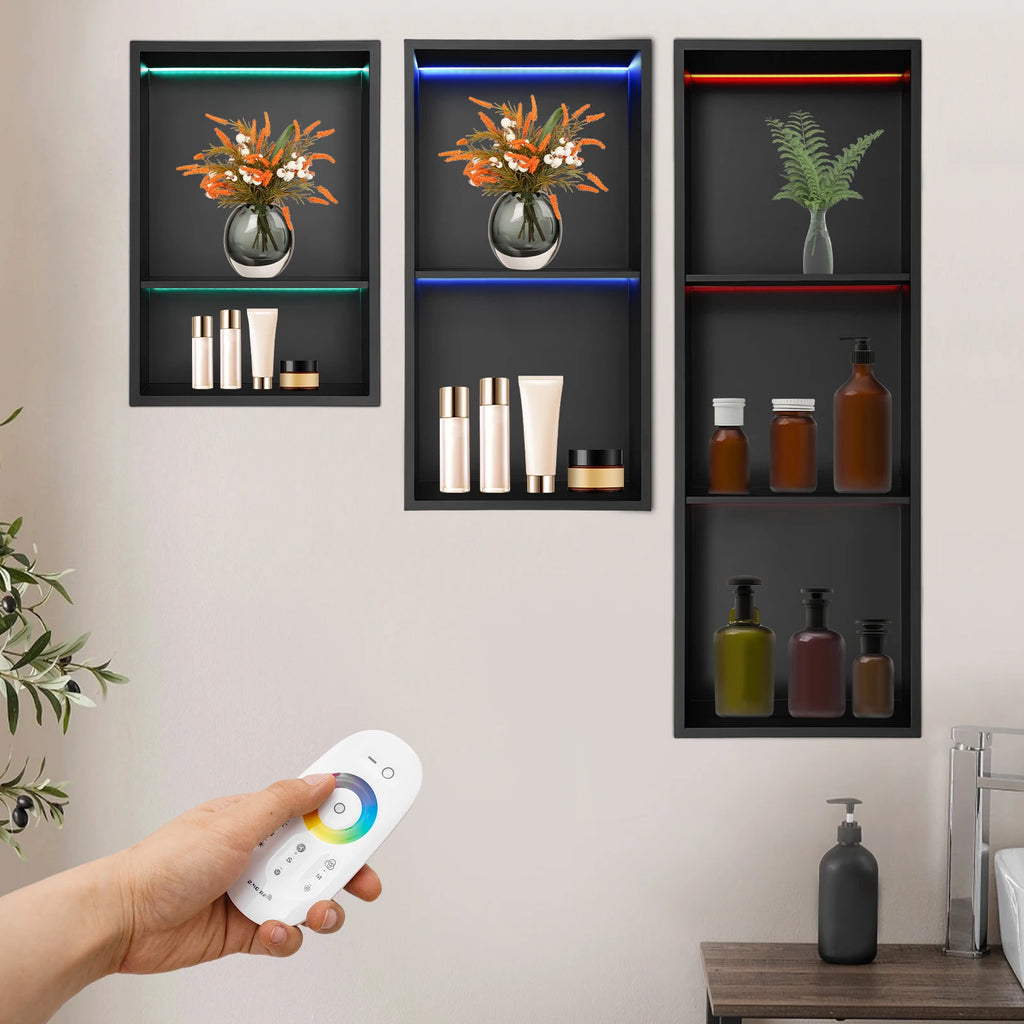 Stainless Steel Recessed Wall Niche with RGB Light