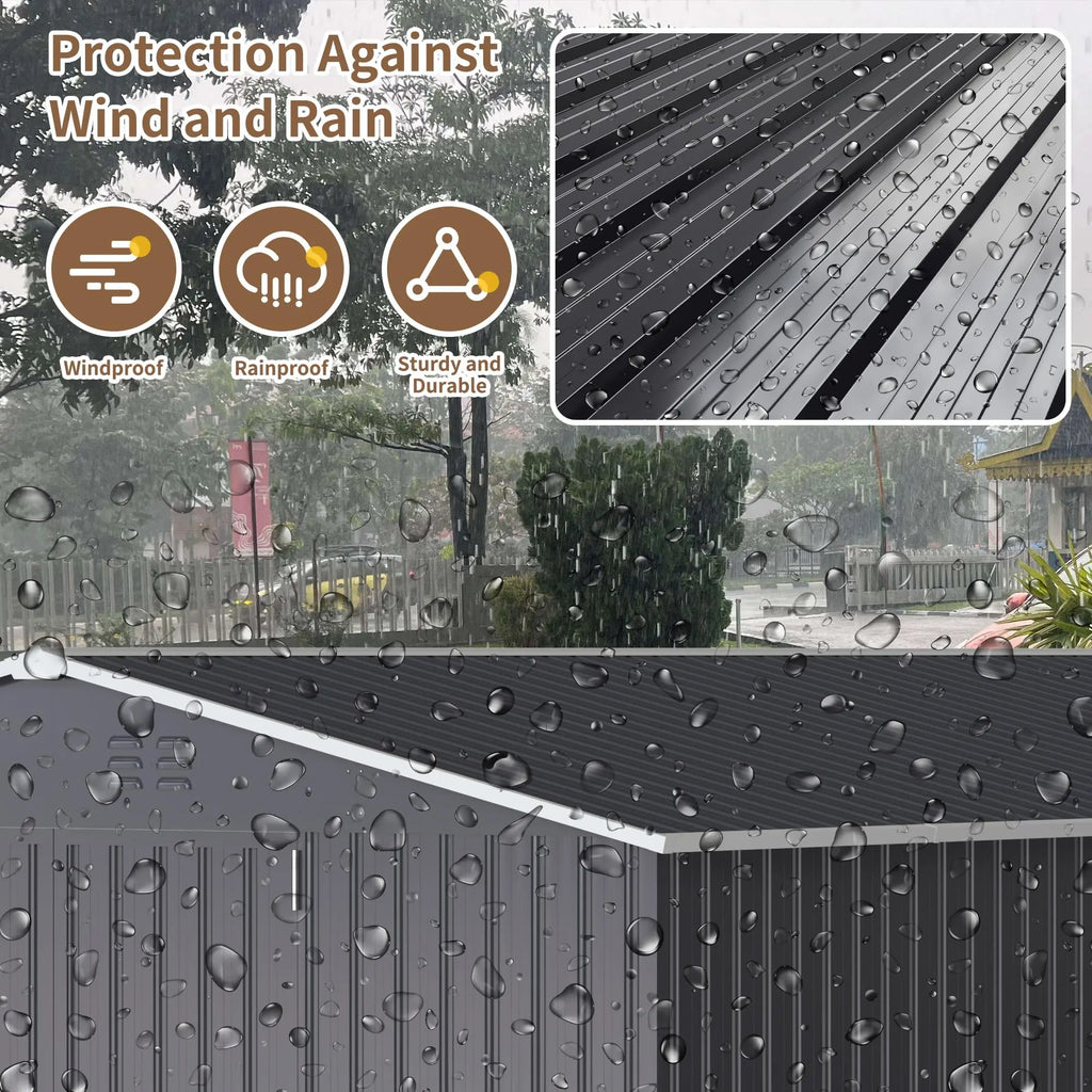 VIWAT 10x10~12x18FT Outdoor Metal Storage