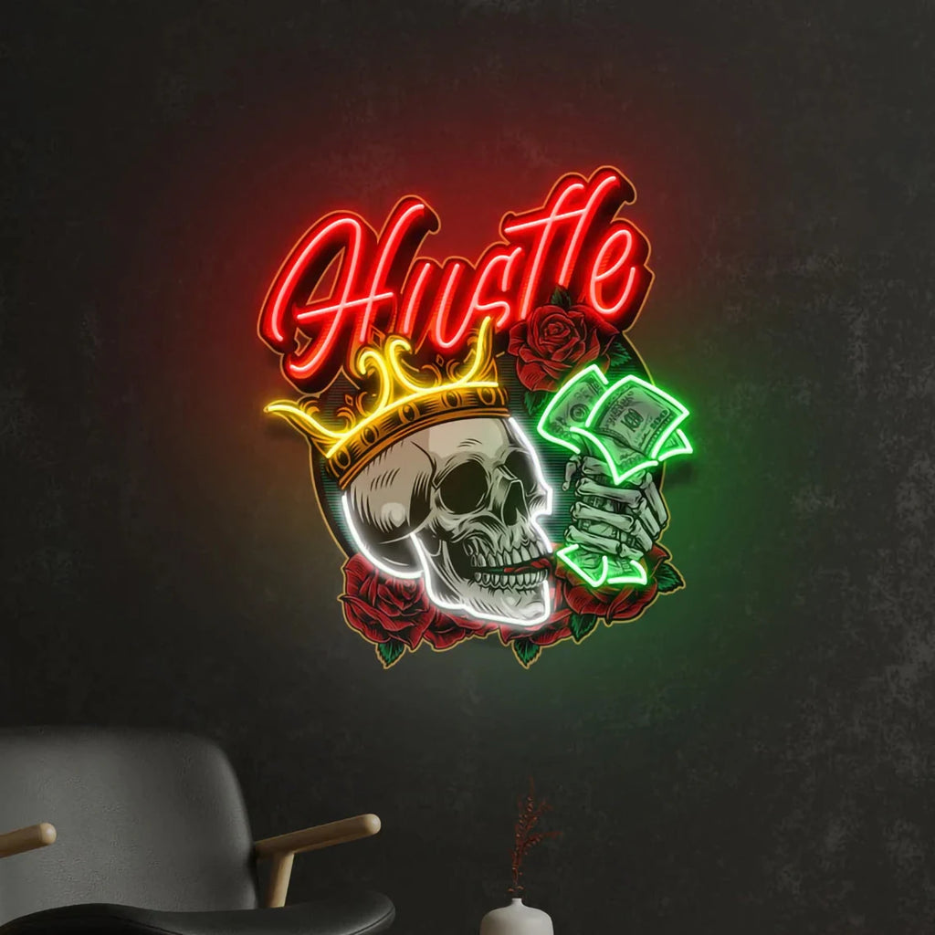 Rich Skull Neon Sign Wall Decor