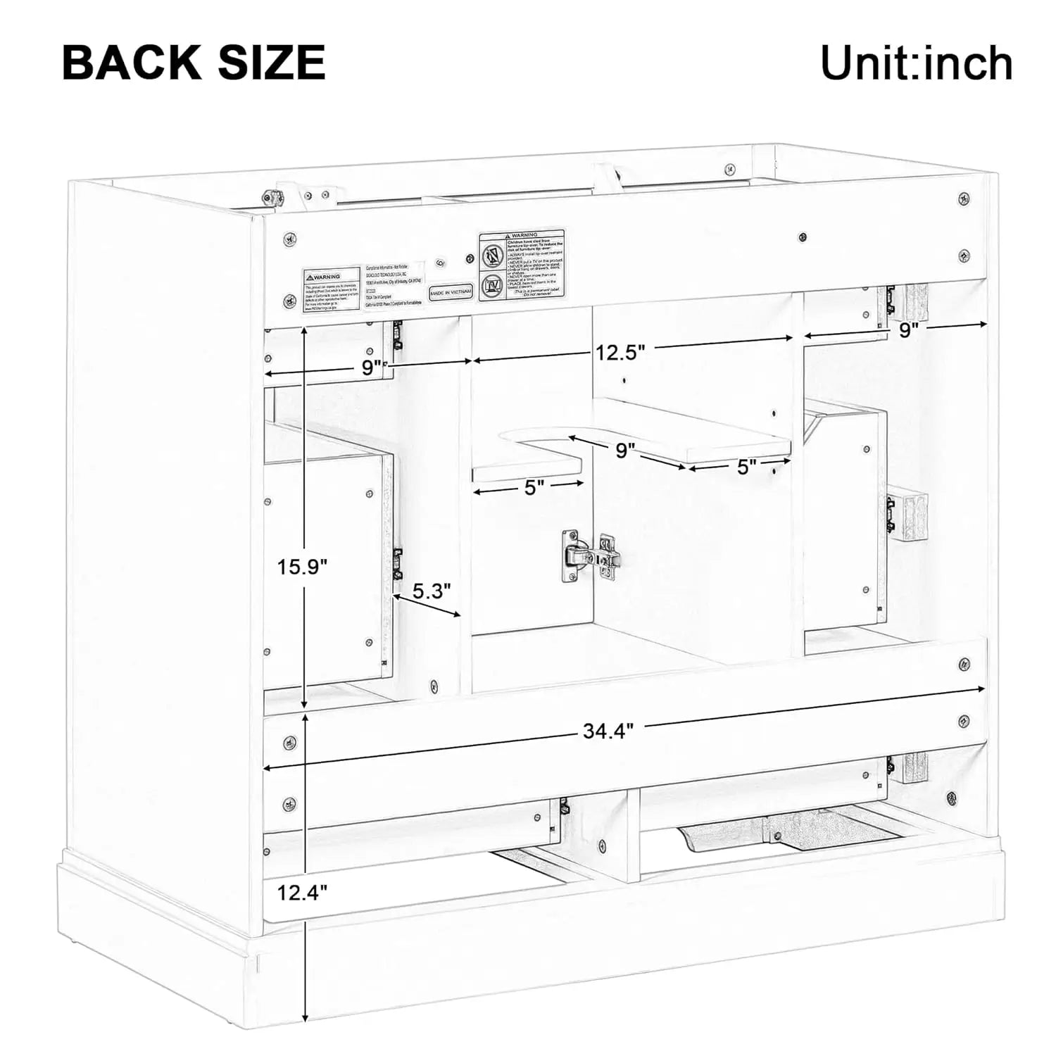 36" Vanity Bathroom Cabinet with Sink Top,