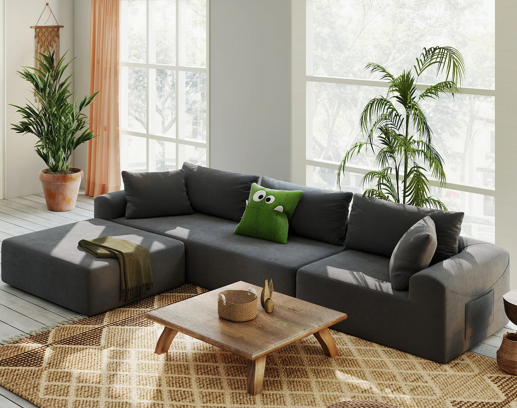 Modular Sectional Sofa with L-Shape Chaise