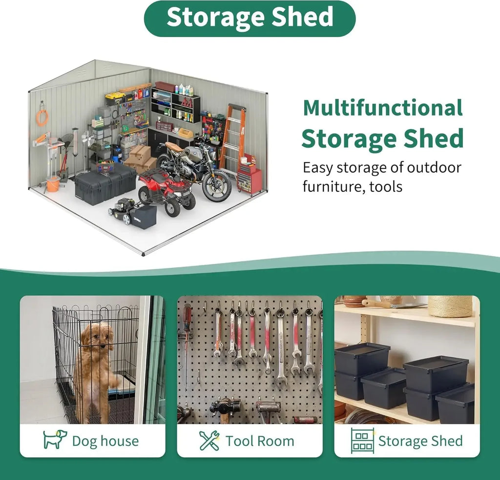 12x14 FT Outdoor Storage Shed, Garden Shed