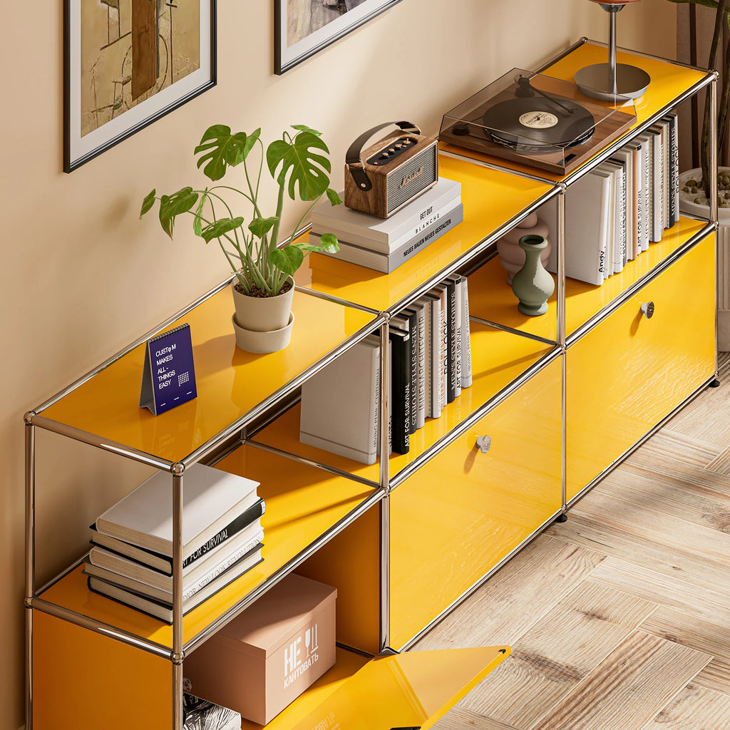 Storage Cabinet Stainless Metal Organizer TV Stand