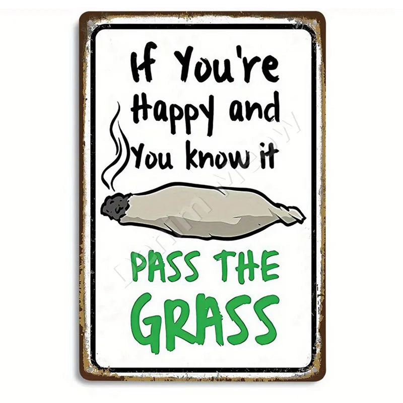 The Doobie Den Lets Get Lit Metal Tin Sign,