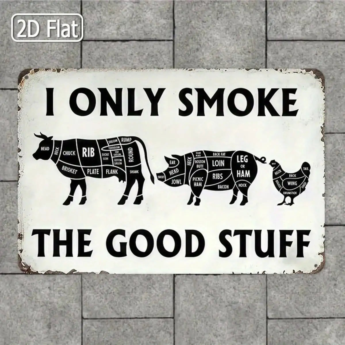 1PC Tin Sign Funny Smoking - BBQ/Bar Decor,