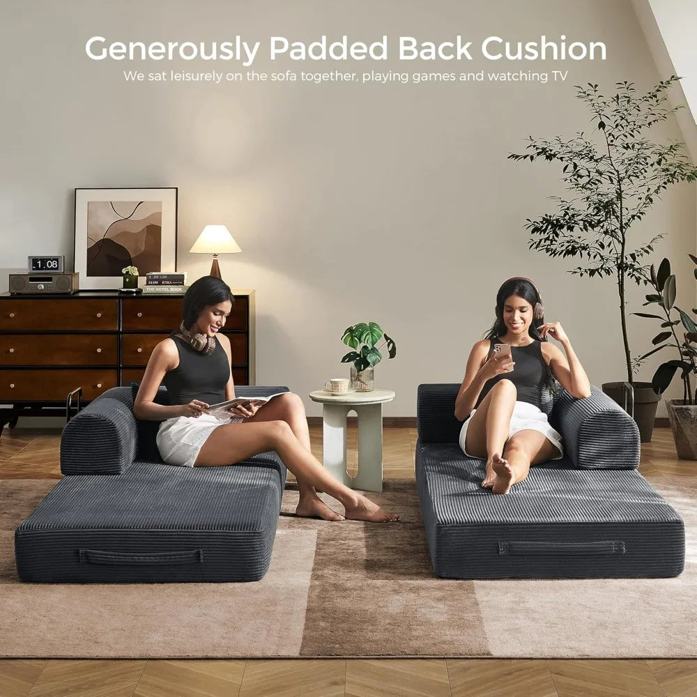 79" Convertible Sofa Bed Corduroy Material