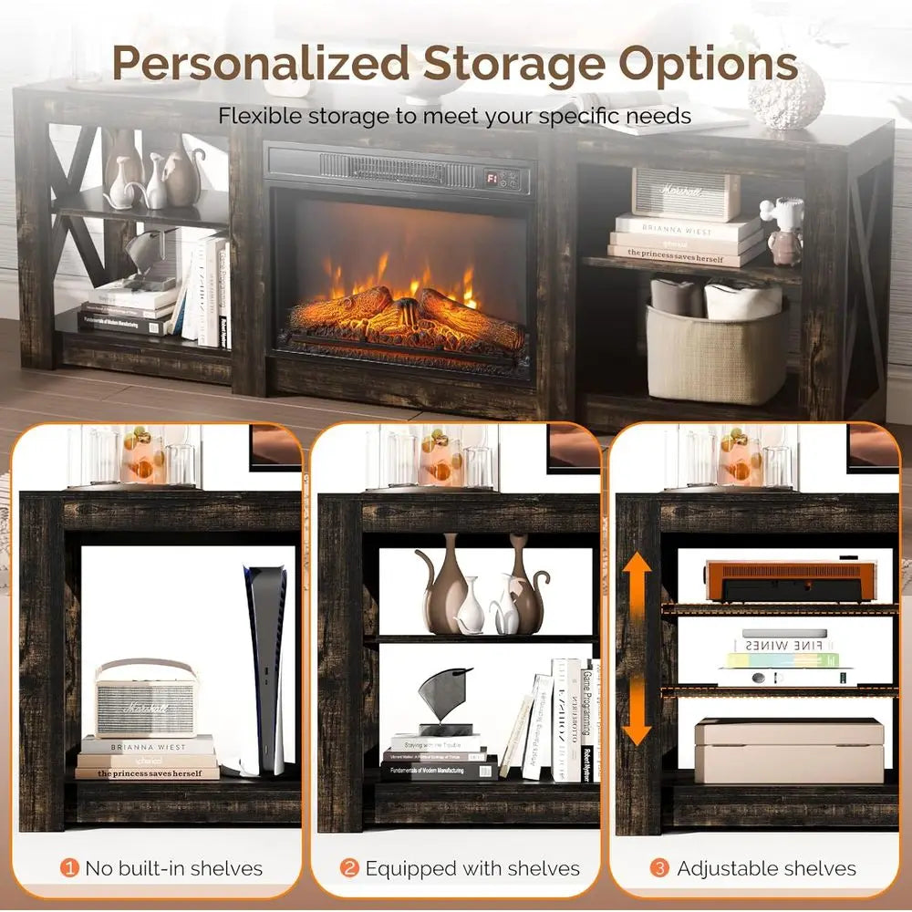 Fireplace TV Stand for up to 80 inch TVs,