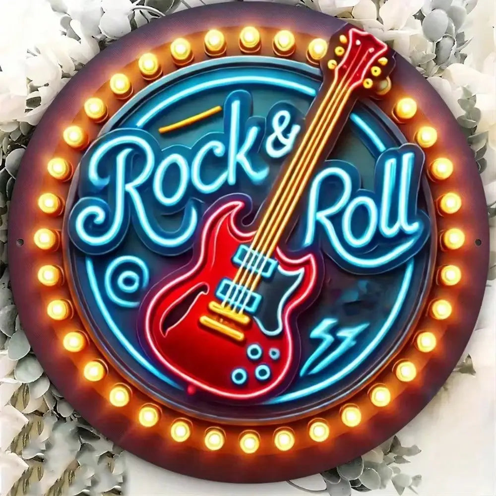 Rock 'n' Roll Metal 2D Neon Sign Wall Art,