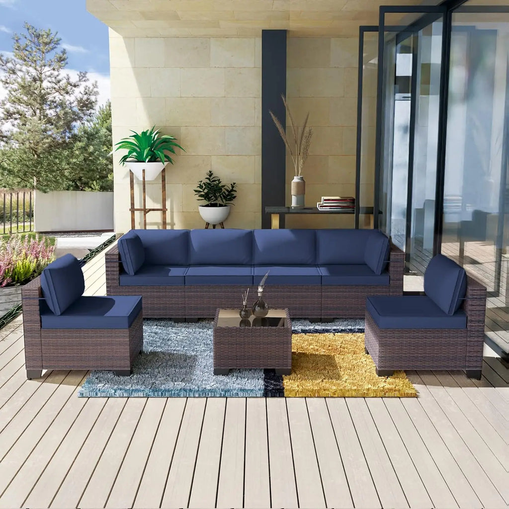 7 Pieces Outdoor Patio Furniture Set,Sectional