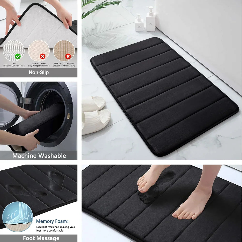 Super Absorbent Bath Mat Memory Foam non slip,