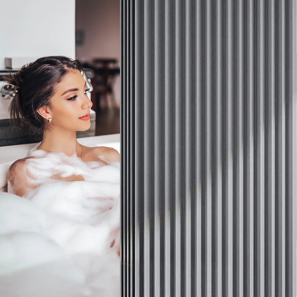 Foldable Magnetic Bath Curtain Waterproof Bathtub Curtain