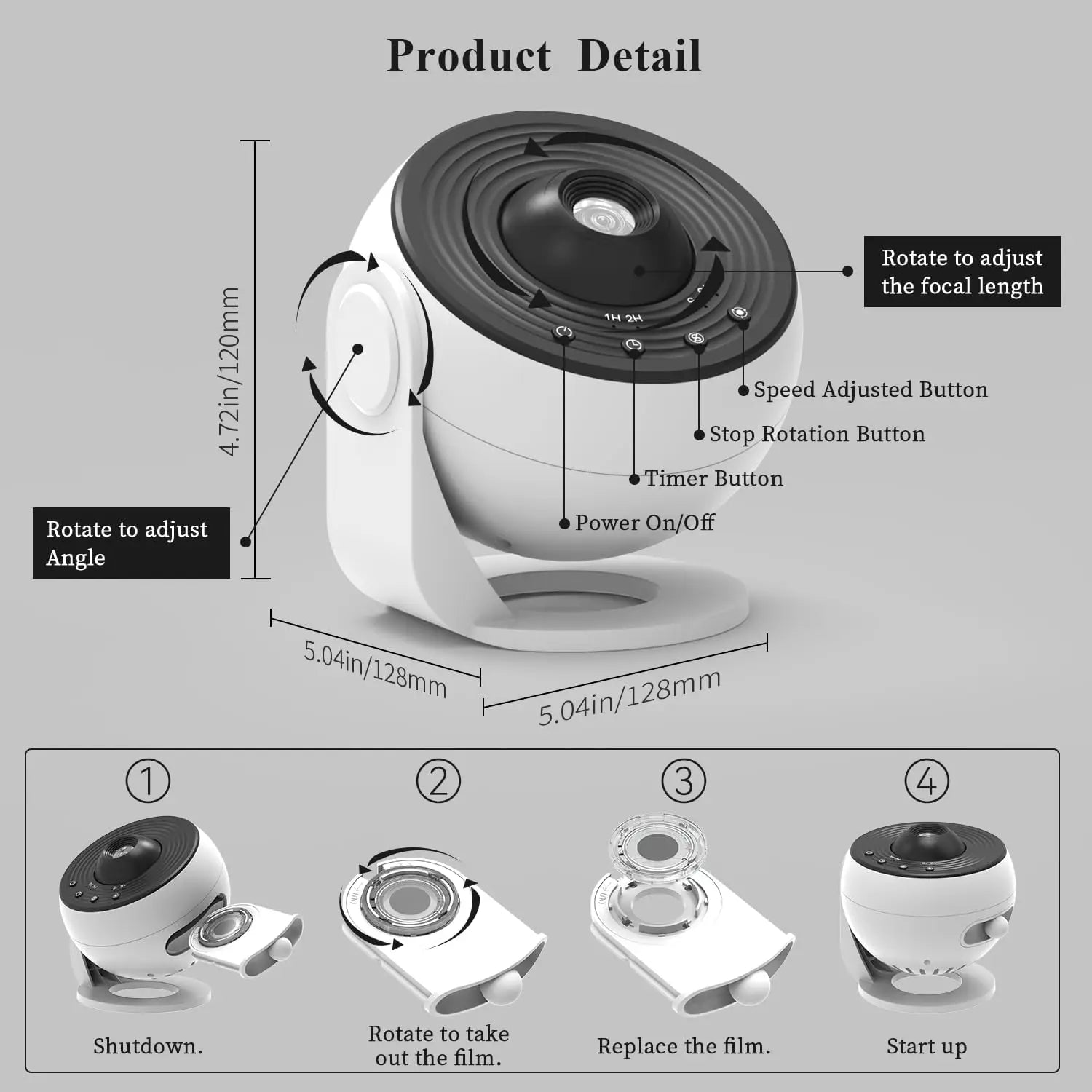 Upgrade Galaxy Projector Pro, 360 Rotating Star Light