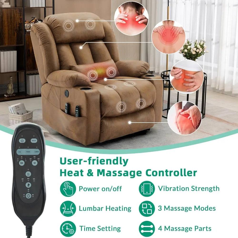 Tall Man Dual Motor Power Lift Recliner Chair W/Heat