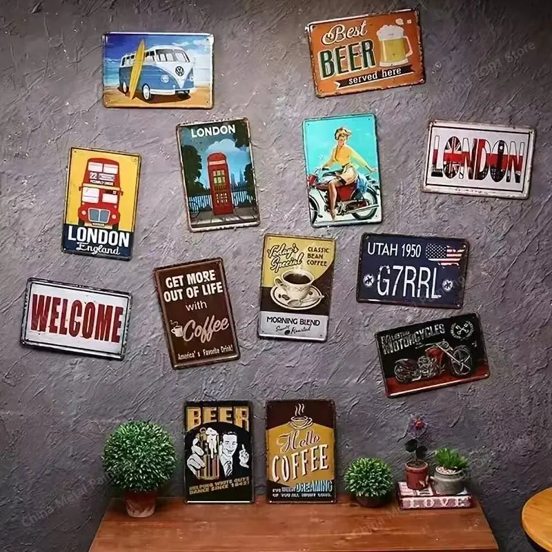 Funny Bar Sign Man Cave Vintage Metal