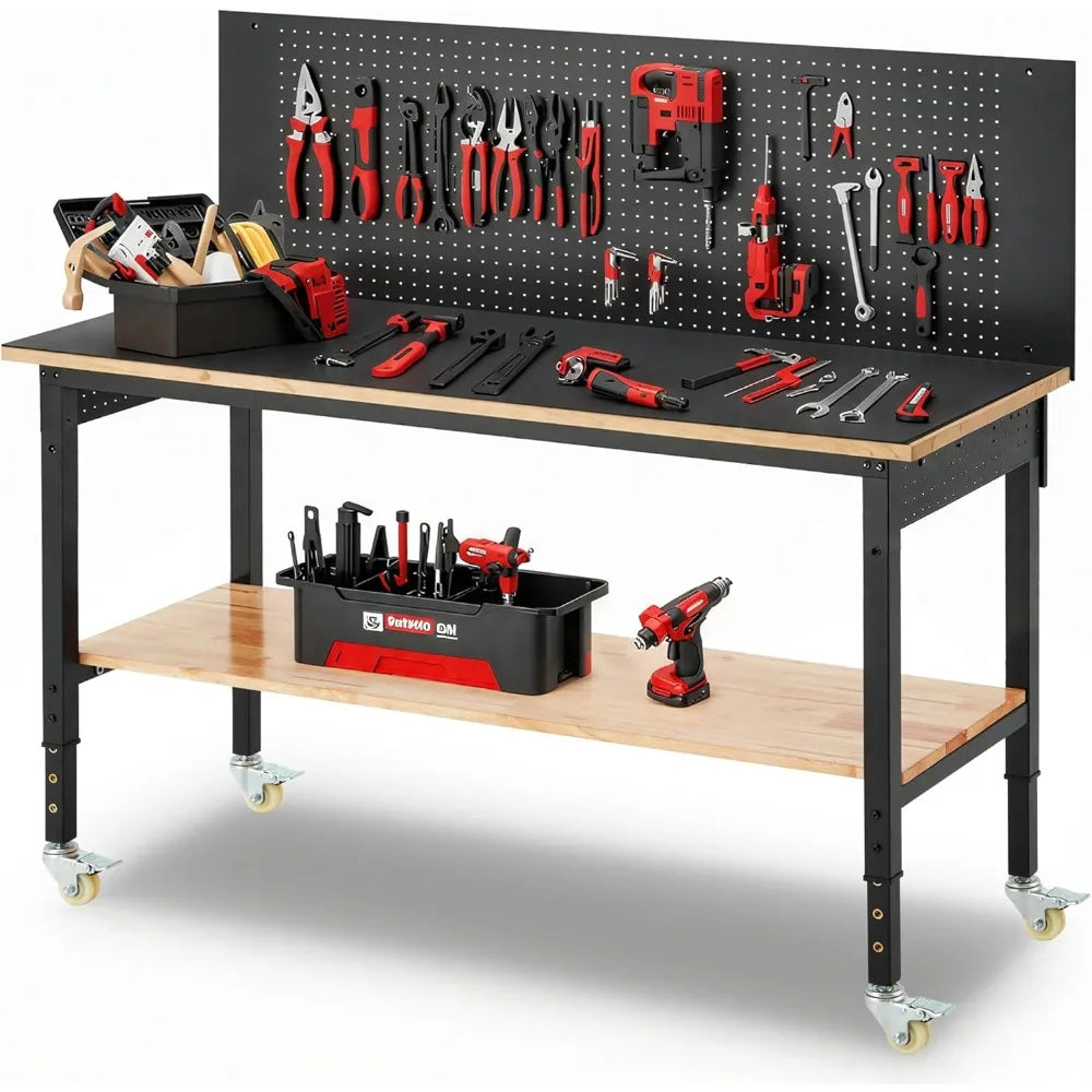 Adjustable Height Workbench, 3000 LBS Heavy Duty