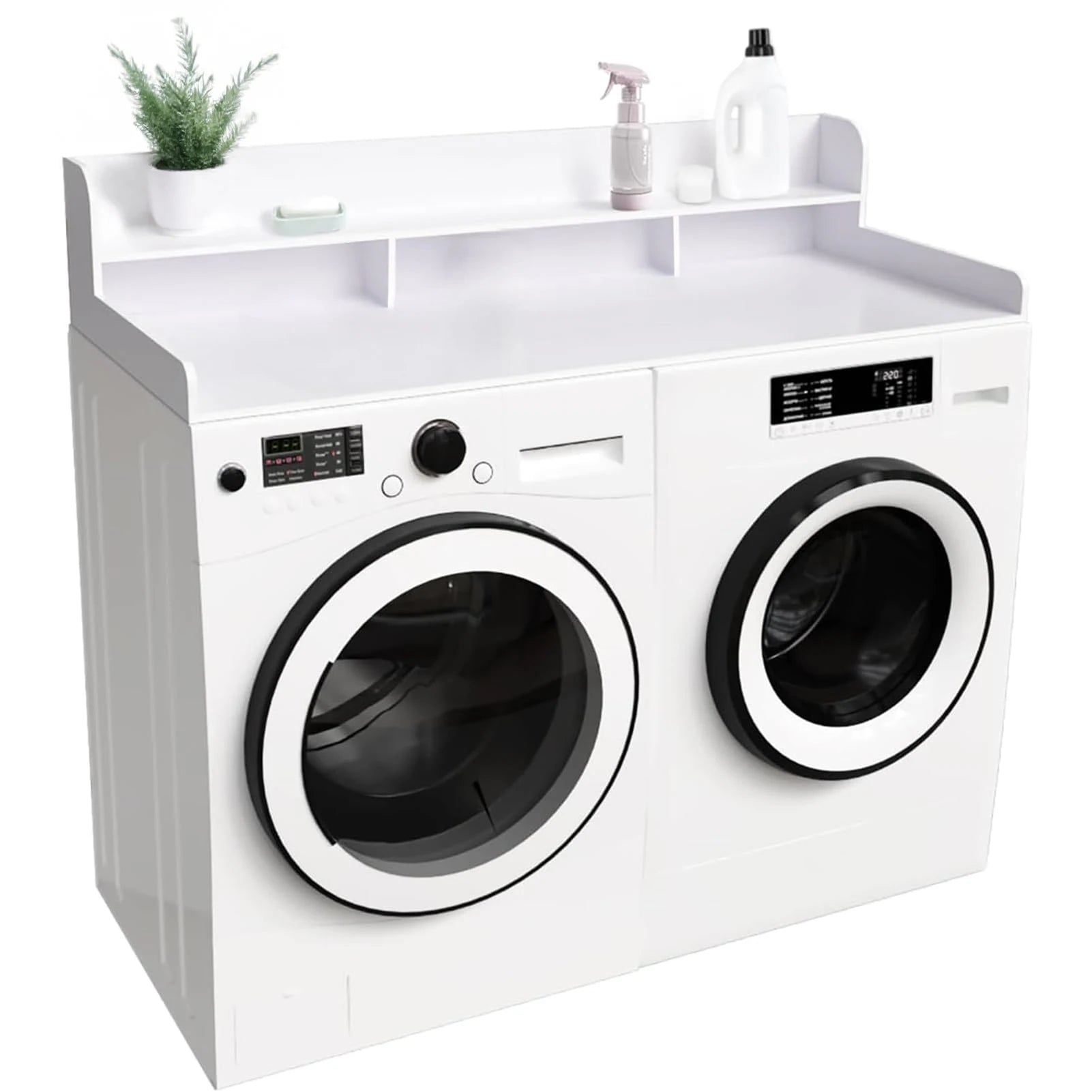 Washer Dryer Laundry Countertop With 2-Tier Storage Shelf